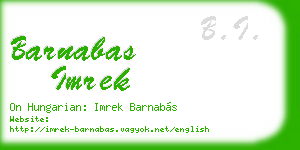 barnabas imrek business card